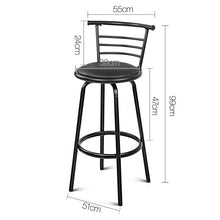 Load image into Gallery viewer, 2x Chair Stools - PU Leather/Tubular Steel - Swivel - Black
