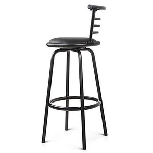 2x Chair Stools - PU Leather/Tubular Steel - Swivel - Black