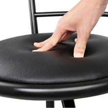 Load image into Gallery viewer, 2x Chair Stools - PU Leather/Tubular Steel - Swivel - Black
