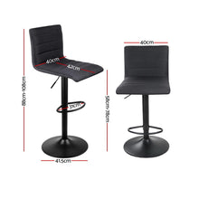 Load image into Gallery viewer, 2x Stools - Fabric - Gas Lift - Swivel - Black

