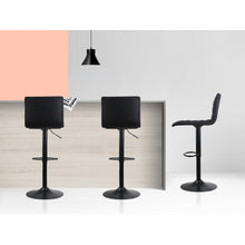 Load image into Gallery viewer, 2x Stools - Fabric - Gas Lift - Swivel - Black
