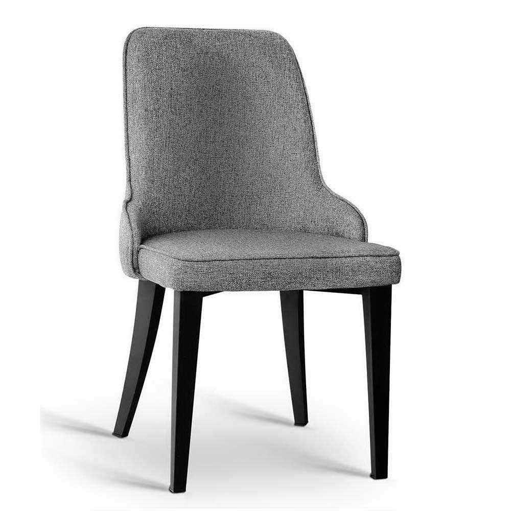 2x Dining Chairs - Fabric - Grey