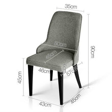 Load image into Gallery viewer, 2x Dining Chairs - Fabric - Grey
