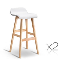 Load image into Gallery viewer, 2x Chair Stool - Wood/PU Leather - White
