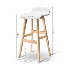 Load image into Gallery viewer, 2x Chair Stool - Wood/PU Leather - White
