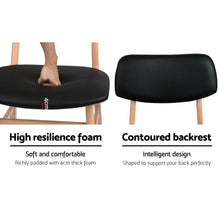 Load image into Gallery viewer, 2x Dining or Waiting Room Chairs - Wood / PVC - Black

