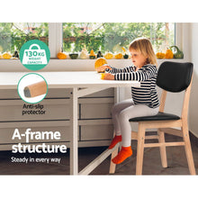 Load image into Gallery viewer, 2x Dining or Waiting Room Chairs - Wood / PVC - Black
