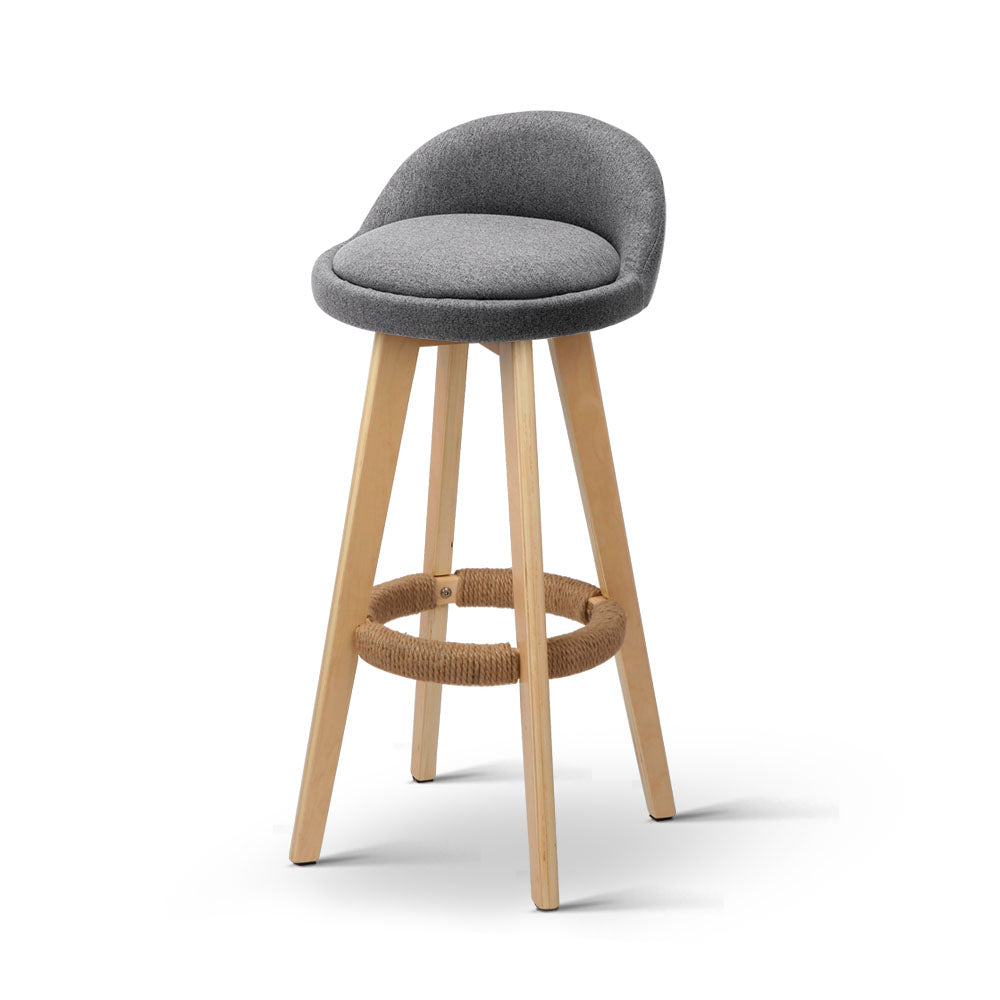 2x Chair Stools - Fabric - Grey