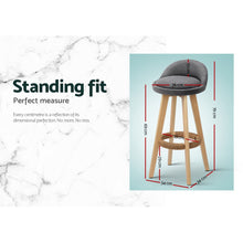 Load image into Gallery viewer, 2x Chair Stools - Fabric - Grey
