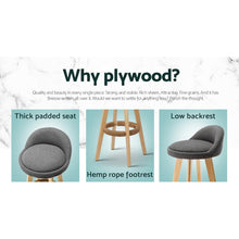 Load image into Gallery viewer, 2x Chair Stools - Fabric - Grey
