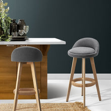 Load image into Gallery viewer, 2x Chair Stools - Fabric - Grey
