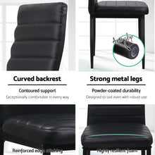 Load image into Gallery viewer, 4x Dining or Waiting Room Chairs - PVC Leather - Black
