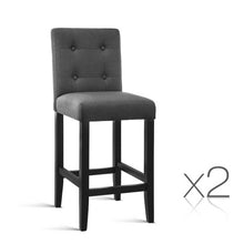 Load image into Gallery viewer, 2x French Provincial Chair Stools - Wooden - Charcoal
