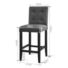 Load image into Gallery viewer, 2x French Provincial Chair Stools - Wooden - Charcoal
