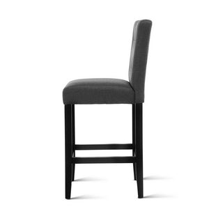 2x French Provincial Chair Stools - Wooden - Charcoal