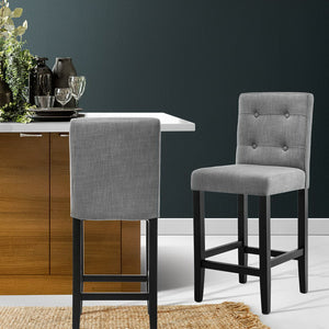 2x French Provincial Chair Stools - Grey