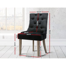 Load image into Gallery viewer, Chair - Dining - French Provincial - Retro Cafe - Wood/Fabric - Black
