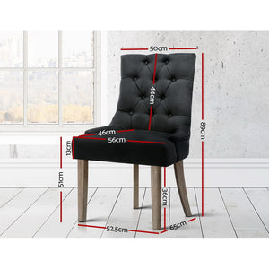 Chair - Dining - French Provincial - Retro Cafe - Wood/Fabric - Black