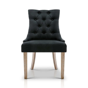 Chair - Dining - French Provincial - Retro Cafe - Wood/Fabric - Black