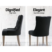 Load image into Gallery viewer, Chair - Dining - French Provincial - Retro Cafe - Wood/Fabric - Black
