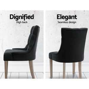 Chair - Dining - French Provincial - Retro Cafe - Wood/Fabric - Black