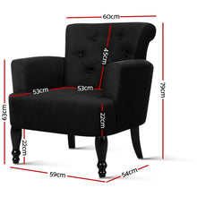 Load image into Gallery viewer, Artiss French Lorraine Chair Retro Wing - Black
