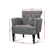 Load image into Gallery viewer, Artiss French Lorraine Chair Retro Wing - Grey
