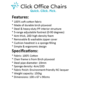 Rocking Armchair with Adjustable Footrest - Washable Fabric - 3 Colours (Black, Charcoal & Beige)