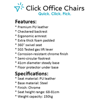 Load image into Gallery viewer, 2x Chair Stools - Leather/Chrome - Gas Lift/Swivel - White, Black
