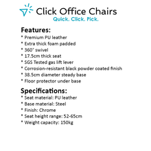 Load image into Gallery viewer, 2x Chair Stools - Leather - Gas Lift/Swivel - Black
