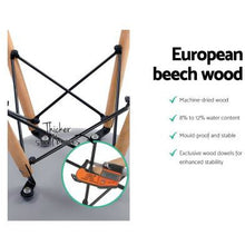 Load image into Gallery viewer, 4x Retro Replica Eames Chairs - Wood/Beech Legs - Grey
