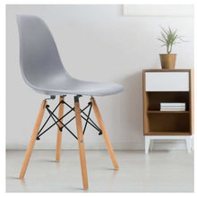 Load image into Gallery viewer, 4x Retro Replica Eames Chairs - Wood/Beech Legs - Grey

