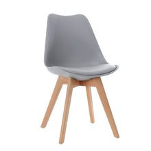 Load image into Gallery viewer, 4x Retro Replica Eames Chairs - PU Leather - Beech Wood Legs - Grey
