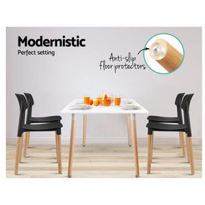 4x Belloch Replica Dining Chairs - Wood/Beech Legs - Stackable - Black