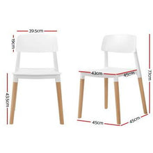 Load image into Gallery viewer, 4x Belloch Replica Dining Chairs - Wood/Beech Legs - Stackable - White
