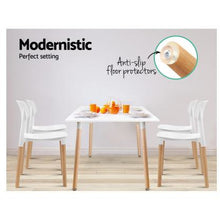 Load image into Gallery viewer, 4x Belloch Replica Dining Chairs - Wood/Beech Legs - Stackable - White
