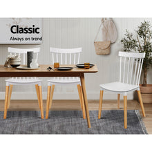 Load image into Gallery viewer, 4x Replica Retro Chairs - Beech Wooden Legs - Stackable - White
