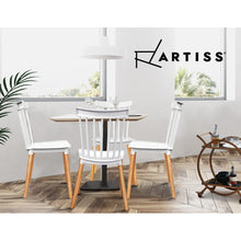 Load image into Gallery viewer, 4x Replica Retro Chairs - Beech Wooden Legs - Stackable - White
