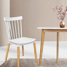 Load image into Gallery viewer, 4x Replica Retro Chairs - Beech Wooden Legs - Stackable - White
