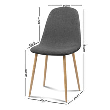 Load image into Gallery viewer, 4x Adamas Chairs - Fabric - Iron Legs - Dark Grey
