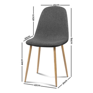 4x Adamas Chairs - Fabric - Iron Legs - Dark Grey