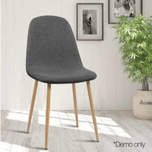 Load image into Gallery viewer, 4x Adamas Chairs - Fabric - Iron Legs - Dark Grey
