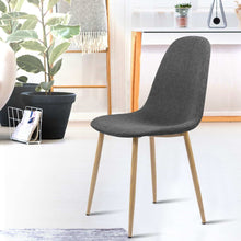 Load image into Gallery viewer, 4x Adamas Chairs - Fabric - Iron Legs - Dark Grey
