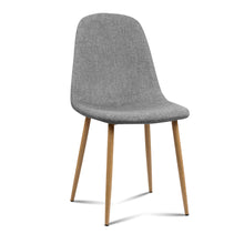 Load image into Gallery viewer, 4x Adamas Chairs - Fabric - Iron Legs - Light Grey
