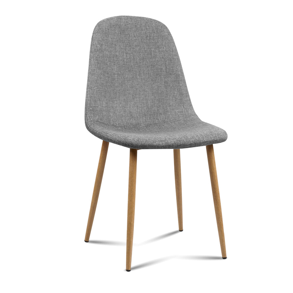 4x Adamas Chairs - Fabric - Iron Legs - Light Grey