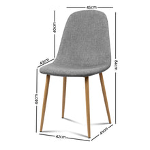 Load image into Gallery viewer, 4x Adamas Chairs - Fabric - Iron Legs - Light Grey

