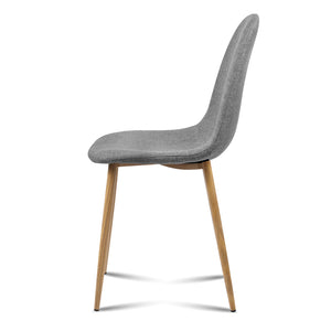 4x Adamas Chairs - Fabric - Iron Legs - Light Grey