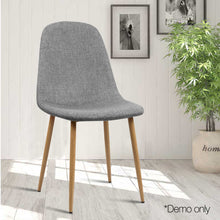 Load image into Gallery viewer, 4x Adamas Chairs - Fabric - Iron Legs - Light Grey
