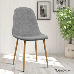 4x Adamas Chairs - Fabric - Iron Legs - Light Grey