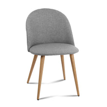 Load image into Gallery viewer, 2x Brody Dining or Waiting Chairs - Fabric - Iron Legs - Light Grey

